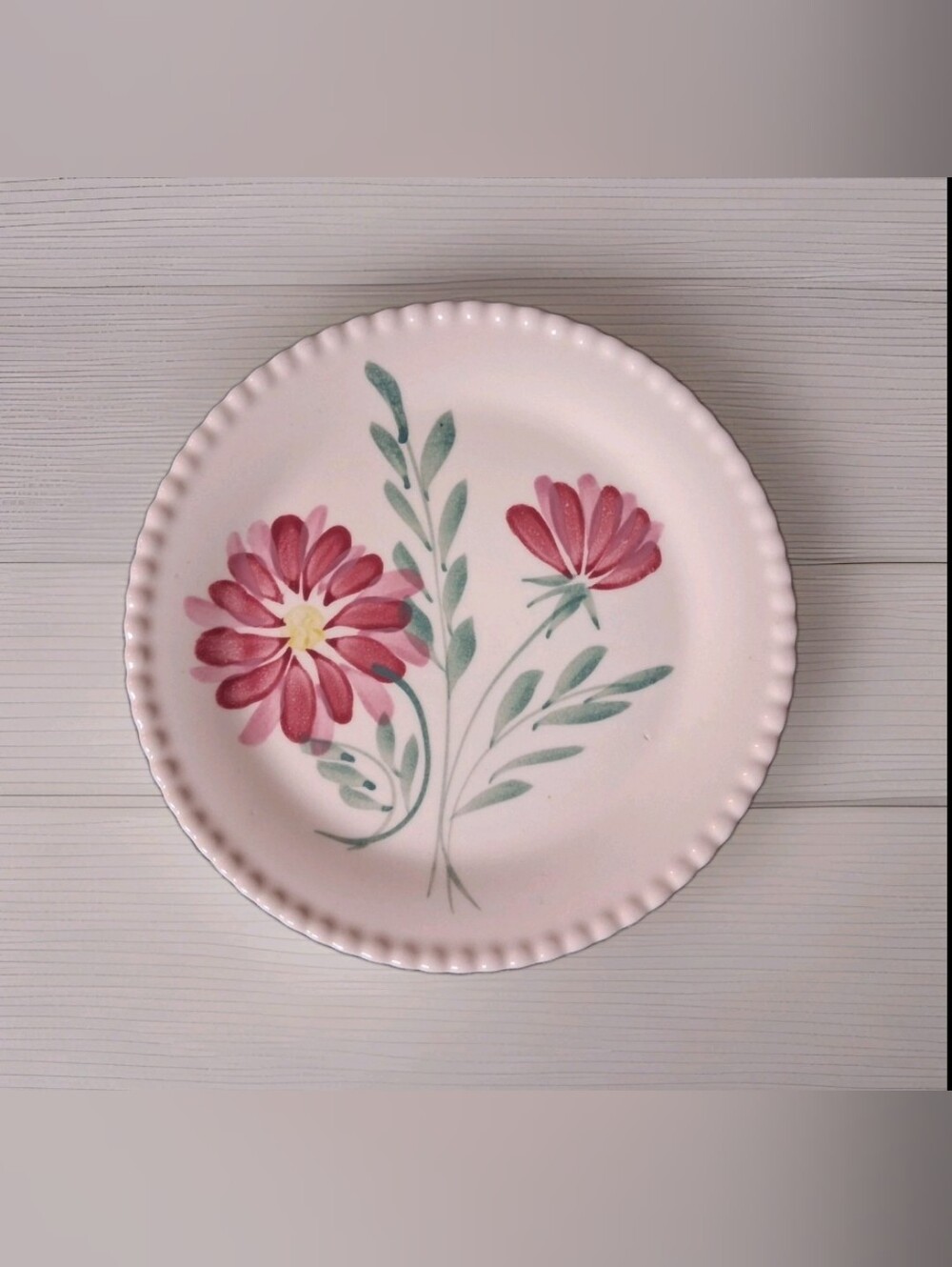 VTG BLUE RIDGE Southern Potteries Hand Painted Floral Bread Plate 6" GLAMOUR